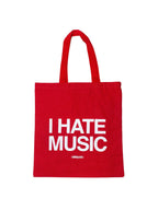 I Hate Music Red Tote