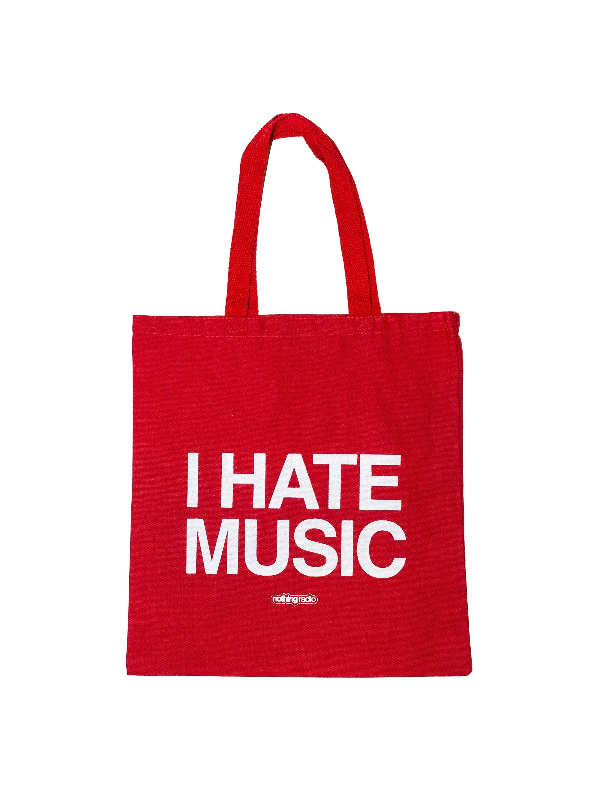 I Hate Music Red Tote